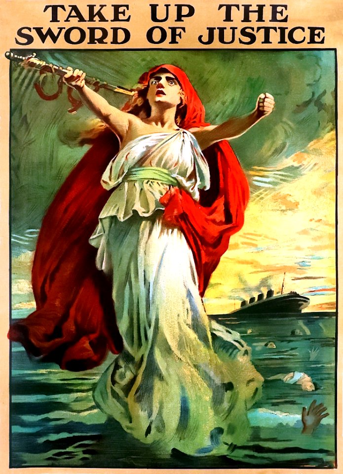 PARTRIDGE, Bernard. 🇬🇧 Take up the Sword of Justice, c. 1915.