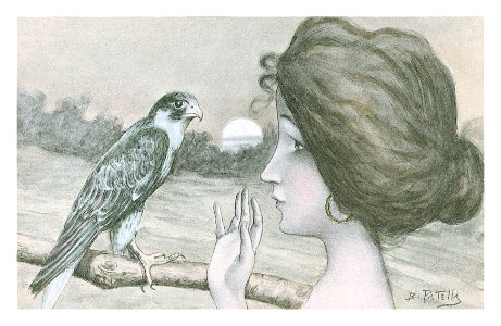 Art nouveau postcard by B Patella