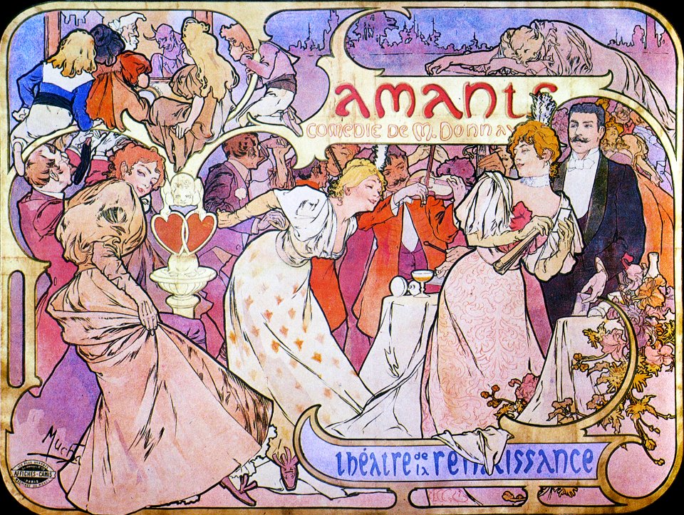 Alphonse Mucha - A3 Amants, 1895.