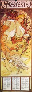 Alphonse Mucha - C3 Chocolat Masson/Chocolat Mexicain, Spring, 1896.