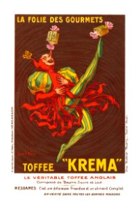 Krema Toffee postcard. Free illustration for personal and commercial use.