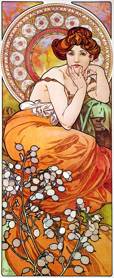 Alphonse Mucha - P34 La Topaze/Topaz, 1900.
