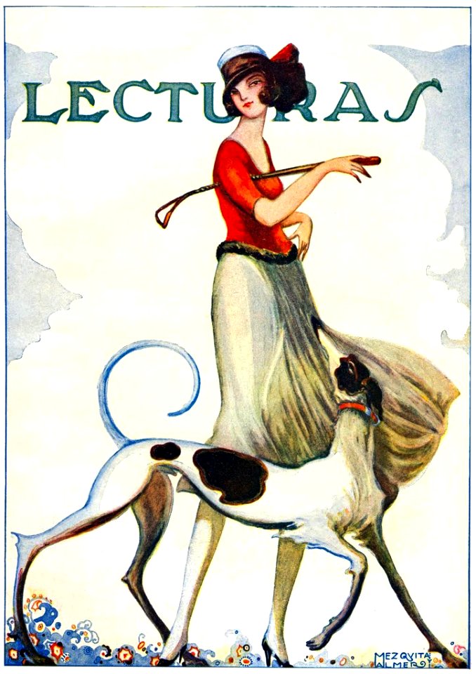 MEZQUITA ALMER, Juan.  Cover of Lecturas, c. 1920s.