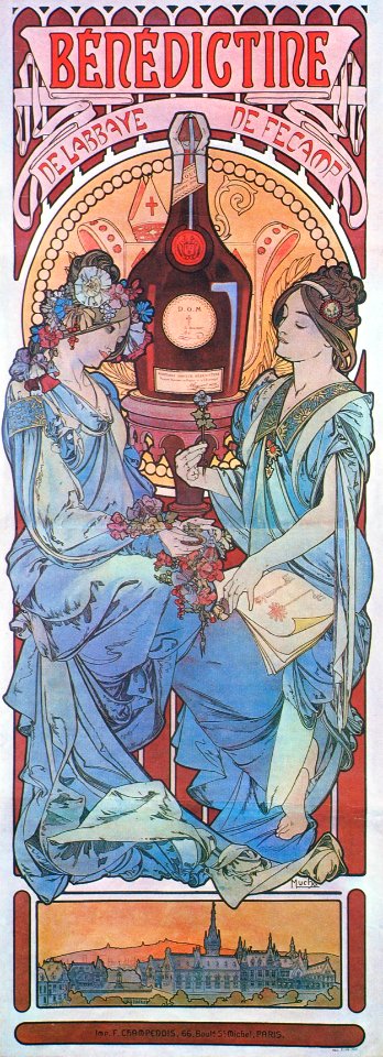 Alphonse Mucha - A8 Benedictine, 1896.