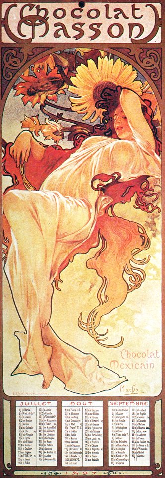 Alphonse Mucha - C3 Chocolat Masson/Chocolat Mexicain, Summer, 1896.