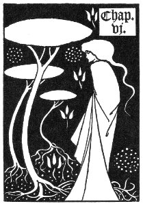Aubrey Beardsley - Chapter heading for Le Morte d'Arthur. Free illustration for personal and commercial use.