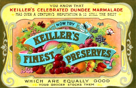 Keiller's Preserves postcard. Free illustration for personal and commercial use.