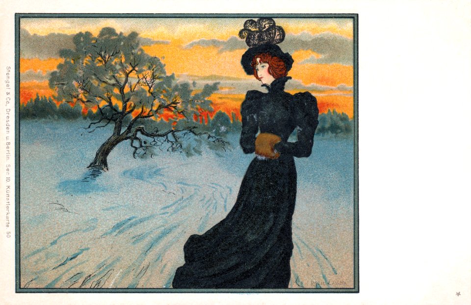 Art nouveau postcard