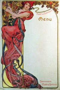 Alphonse Mucha - G1g Menus - Moet & Chandon, 1899.D