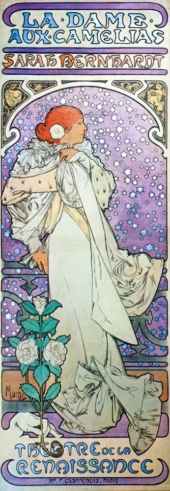 Alphonse Mucha - A11 La Dame Aux Camelias, 1896.