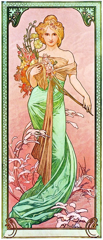 Alphonse Mucha - P38 Printemps/Spring, 1900.