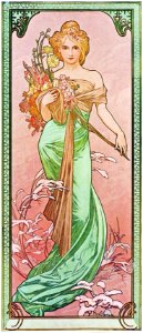 Alphonse Mucha - P38 Printemps/Spring, 1900.