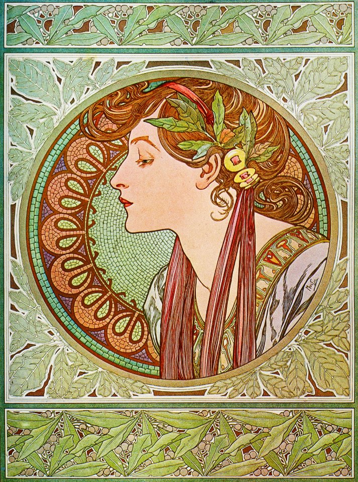 Alphonse Mucha - P42 Le Laurier/Laurel, 1901.