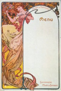 Alphonse Mucha - G1g Menus - Moet & Chandon, 1899. C