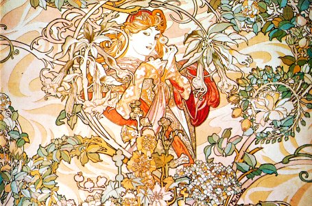 Alphonse Mucha - P39 Femme A La Marguerite/Woman With Daisy, c.1900.