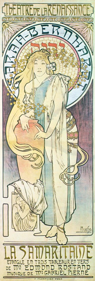 Alphonse Mucha - A15 La Samaritaine, 1897. - Free Stock Illustrations ...