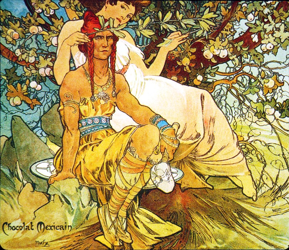 Alphonse Mucha - C9 Chocolat Masson/Chocolat Mexicain, Age Mur/Manhood, 1897.