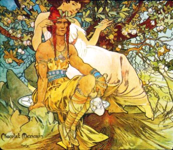 Alphonse Mucha - C9 Chocolat Masson/Chocolat Mexicain, Age Mur/Manhood, 1897.