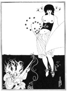 Aubrey Beardsley - The Stomach Dance from Salome. Free illustration for personal and commercial use.