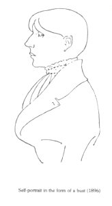 Aubrey Beardsley : Self portrait in the form of a bust. 1896.