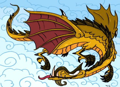 Flight of Dragons. Free illustration for personal and commercial use.