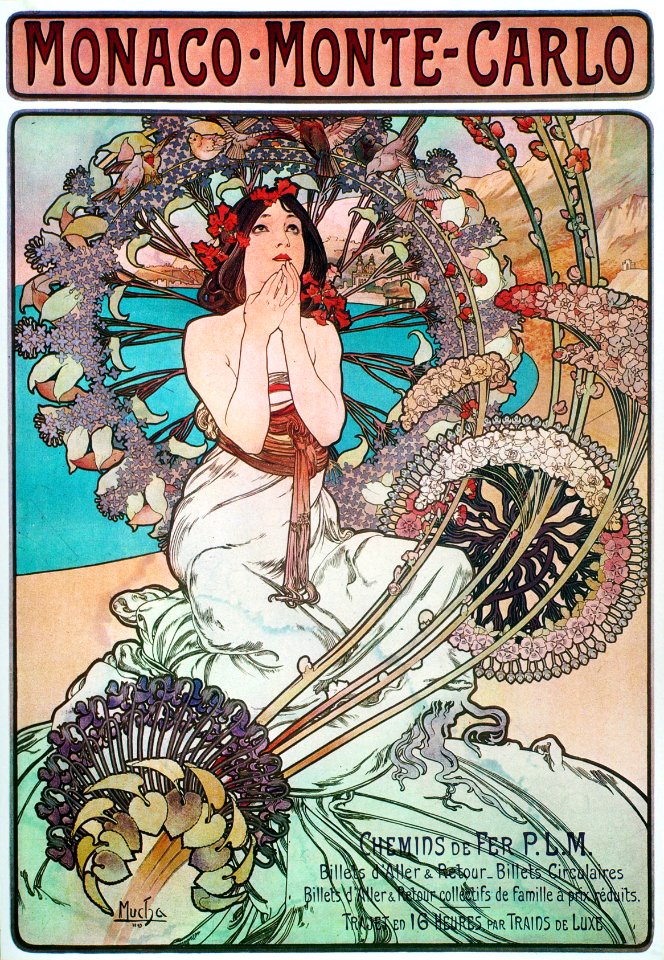 Alphonse Mucha - A21 Manaco Monte-Carlo, 1897.