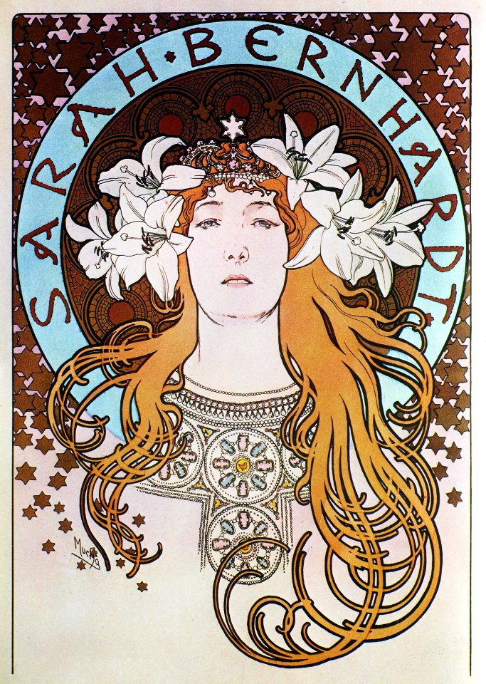 Alphonse Mucha - A16b Sarah Bernhardt/La Plume, 1897.