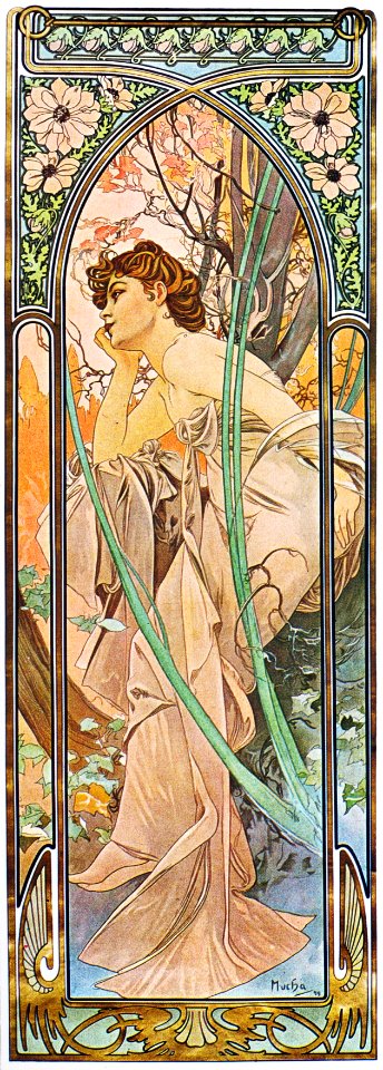 Alphonse Mucha - P30 Reverie Du Soir/Evening Reverie, 1899.
