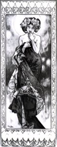 Alphonse Mucha - P45 La Lune/Moon, panneau décoratif, 1902.
