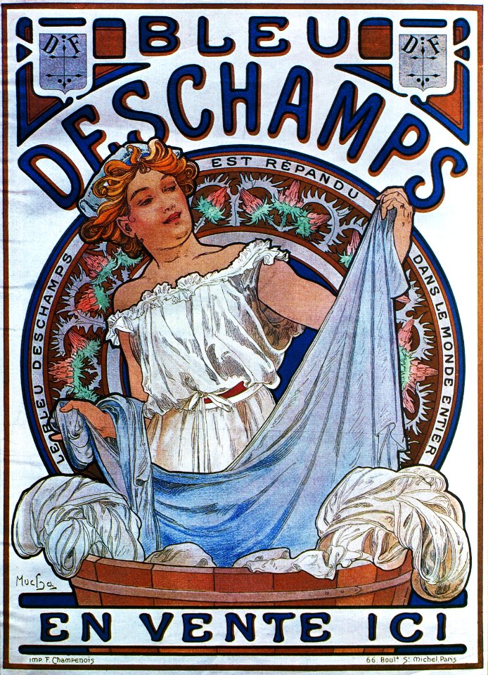 Alphonse Mucha - A30 Bleu Deschamps, c.1897.