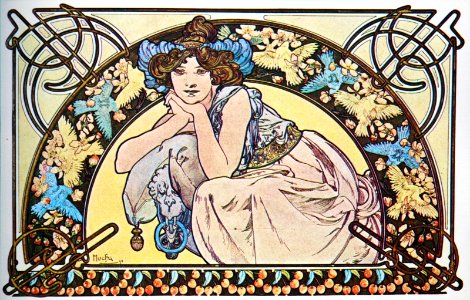 Alphonse Mucha - P24 Fleur De Cerisier/Cherry Blossom, 1898.