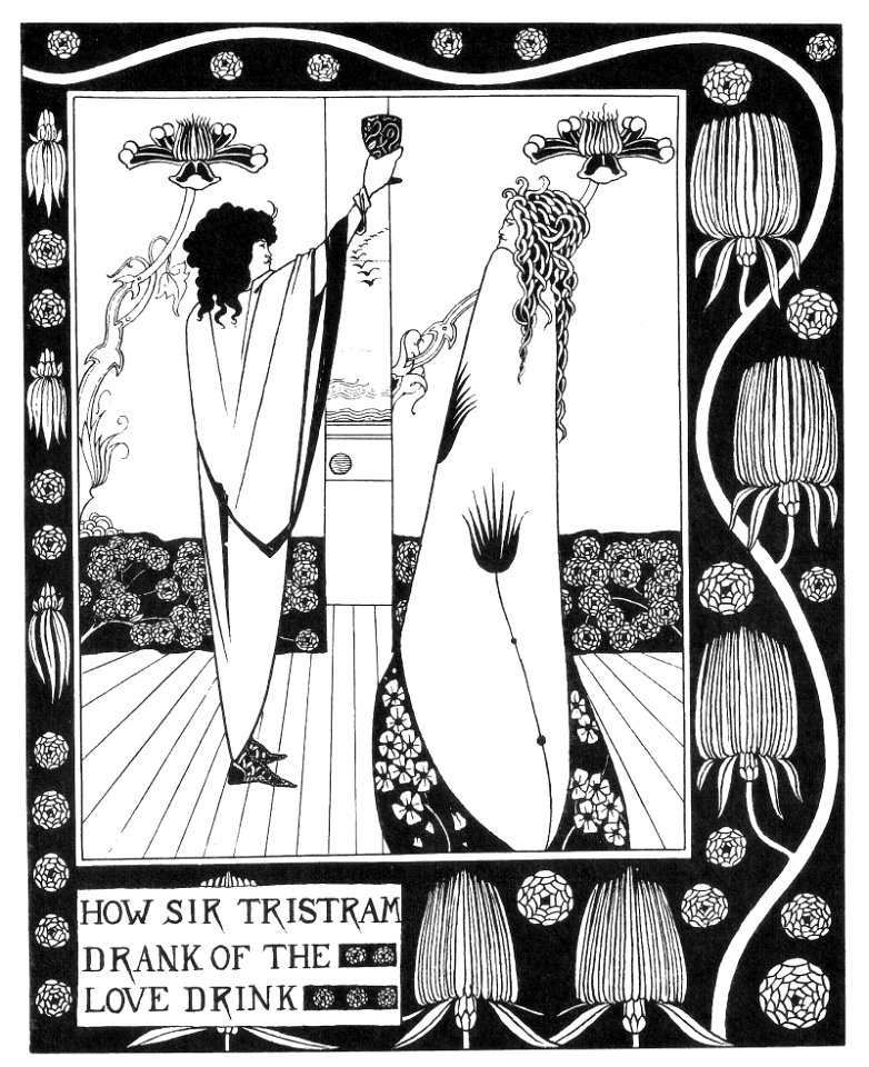 Aubrey Beardsley - How Sir Tristram Drank Of The Love Drink