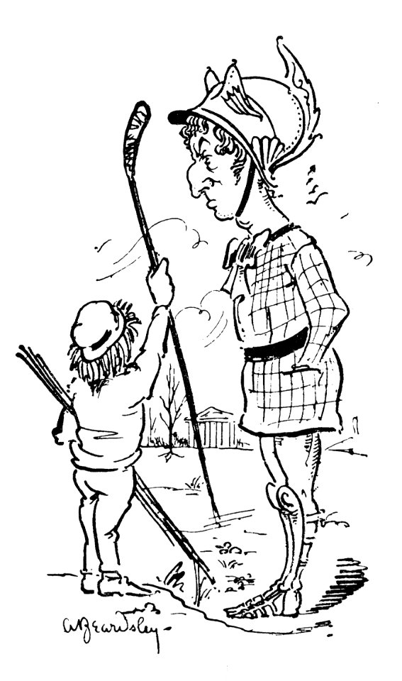 Aubrey Beardsley : "Aeneas on the Links" in the Pall Mall Budget