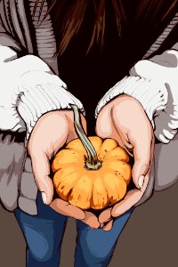 Offering pumpkin. Free illustration for personal and commercial use.