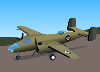 B-25B Mitchells. Free illustration for personal and commercial use.