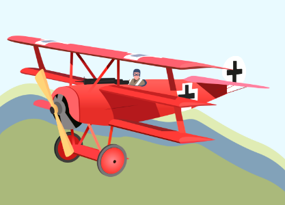 Red Baron's Fokker Dr. Free illustration for personal and commercial use.