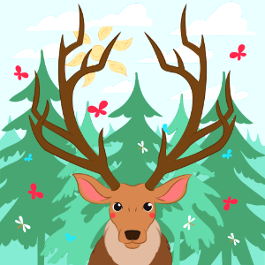 Antlers deer. Free illustration for personal and commercial use.