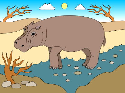 Hippo. Free illustration for personal and commercial use.