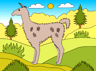 Llama. Free illustration for personal and commercial use.