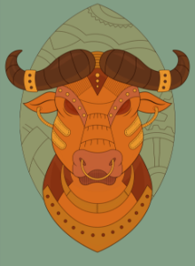 Steampunk Buffalo. Free illustration for personal and commercial use.