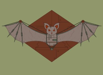 Steampunk Bat. Free illustration for personal and commercial use.