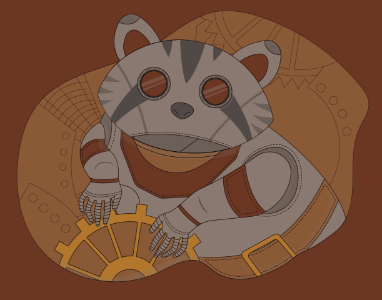 Steampunk Raccoon. Free illustration for personal and commercial use.
