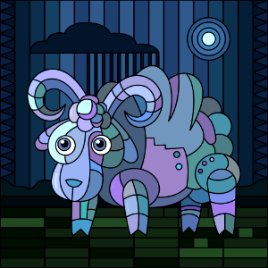Steampunk Sheep. Free illustration for personal and commercial use.
