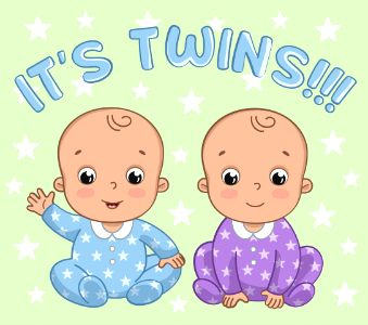 Twins boys. Free illustration for personal and commercial use.