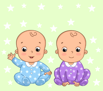 Twins boys. Free illustration for personal and commercial use.