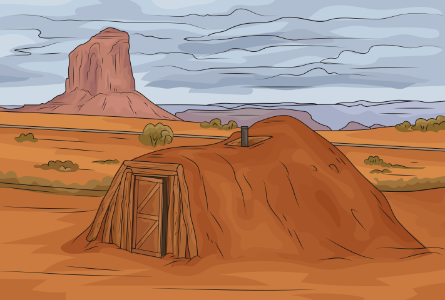 Mud hut. Free illustration for personal and commercial use.