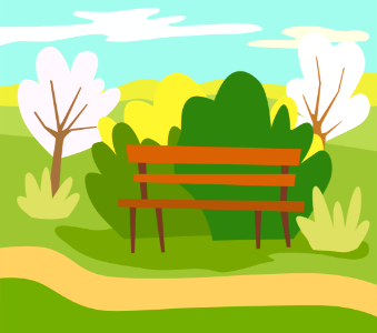 Park bench. Free illustration for personal and commercial use.