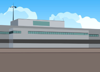 Primitive airport. Free illustration for personal and commercial use.