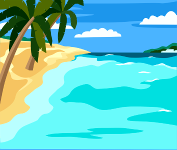 Palm beach. Free illustration for personal and commercial use.