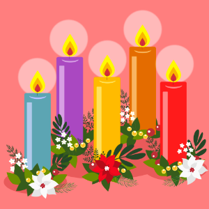 Advent candles. Free illustration for personal and commercial use.